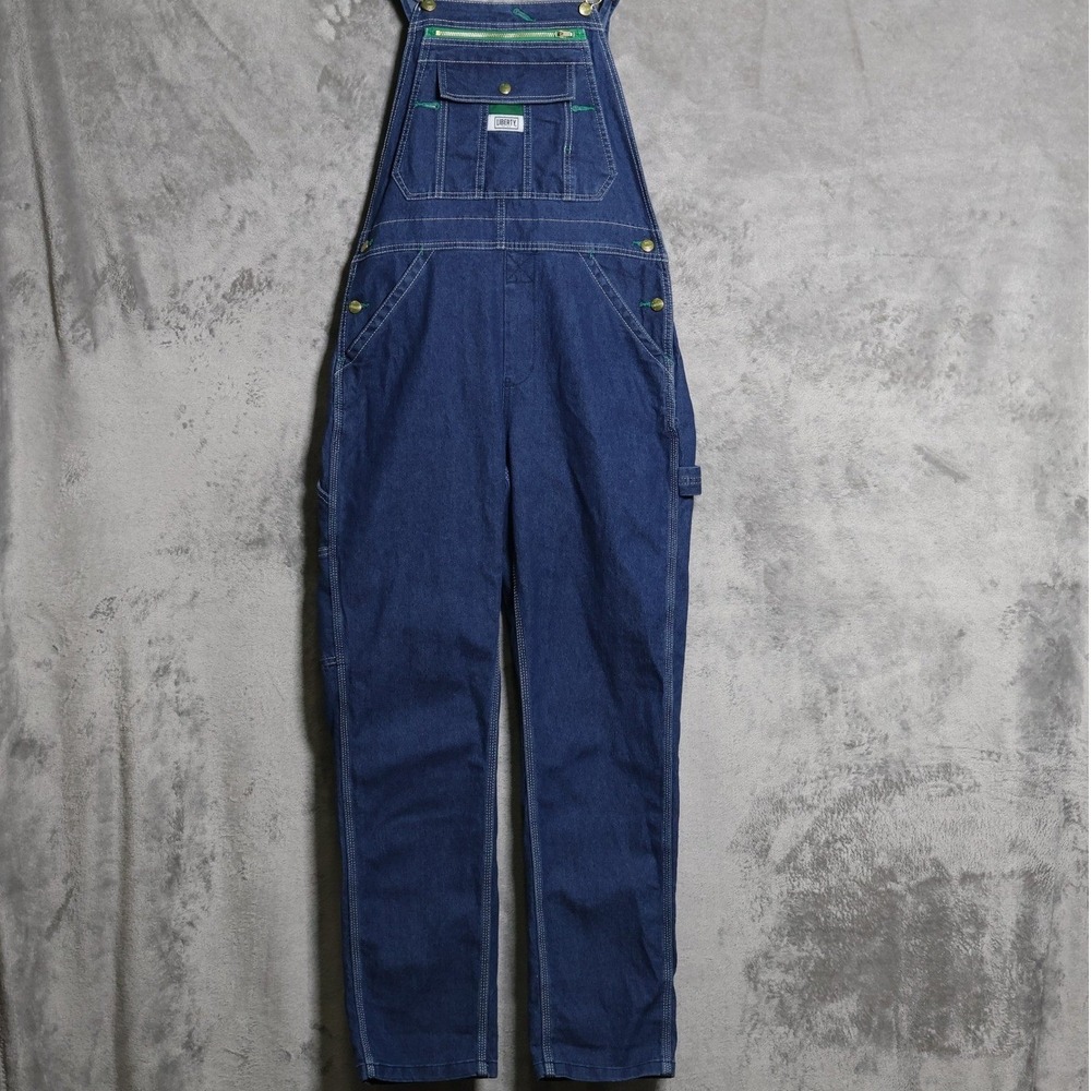 Liberty Overalls Womens Small 32x32 Blue Denim Classic Bib Carpenter Workwear